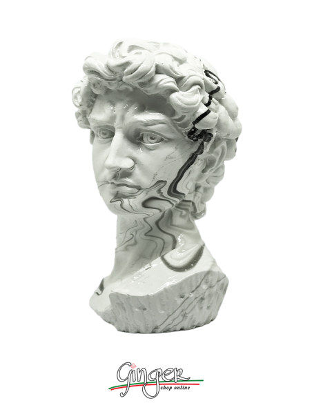 David - testa 17 cm - effetto marmo