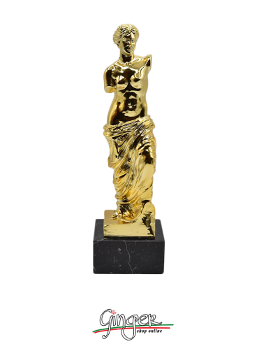 Venus of Milos (Aphrodites) - 11.0 in. (28 cm) - gold painted with marble base