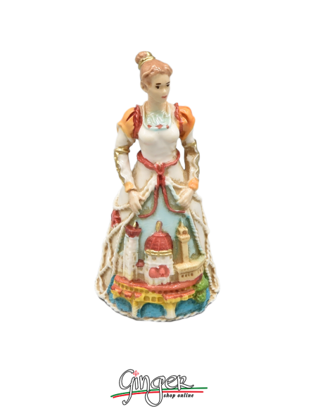 Bambolina da collezione: Dama del '700 con costume di Firenze - abito bianco