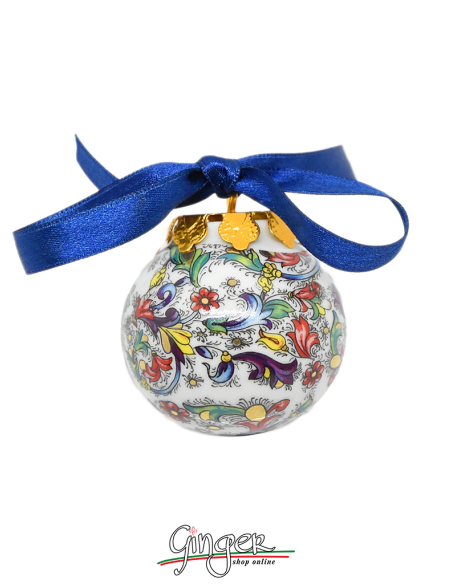 Palla di Natale in porcellana - 45 mm Carta Fiorentina