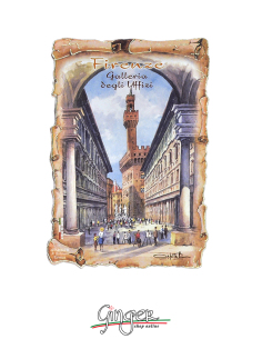 Calamita in legno con disegni di Poliziano - Firenze: Galleria degli Uffizi