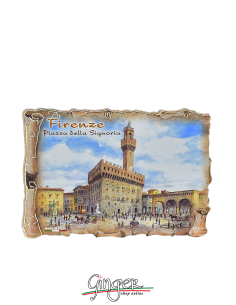 il Poliziano - Calamita in legno con disegni - Firenze: Palazzo della Signoria