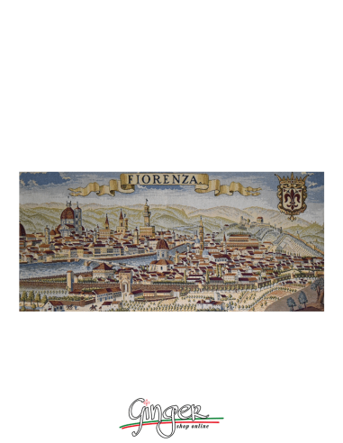 Firenze: Mappa Antica di Fiorenza - Arazzo 75x33 cm