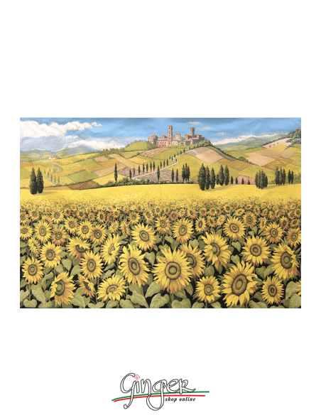 Tuscany Landscape: sunflowers - Tapestry