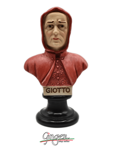 Giotto - busto 15 cm dipinto a mano
