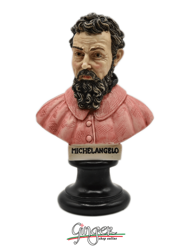 Michelangelo Buonarroti - busto 15 cm dipinto a mano