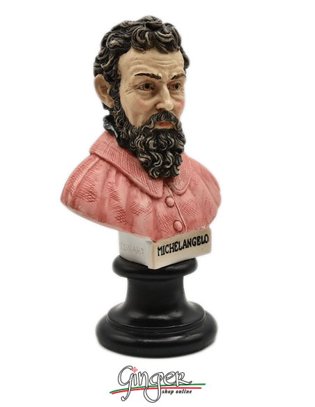 Michelangelo Buonarroti - busto 15 cm dipinto a mano
