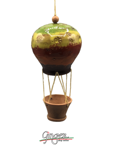 Ceramic Hot Air Balloon - diameter 7 cm (2.76") height 14 cm (5.51") - PC