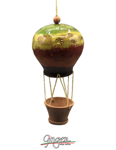Mongolfiera in Ceramica - diametro 7 cm altezza 14 cm - PC