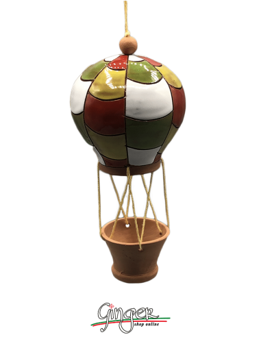 Ceramic Hot Air Balloon - diameter 7 cm (2.76") height 14 cm (5.51") - PD