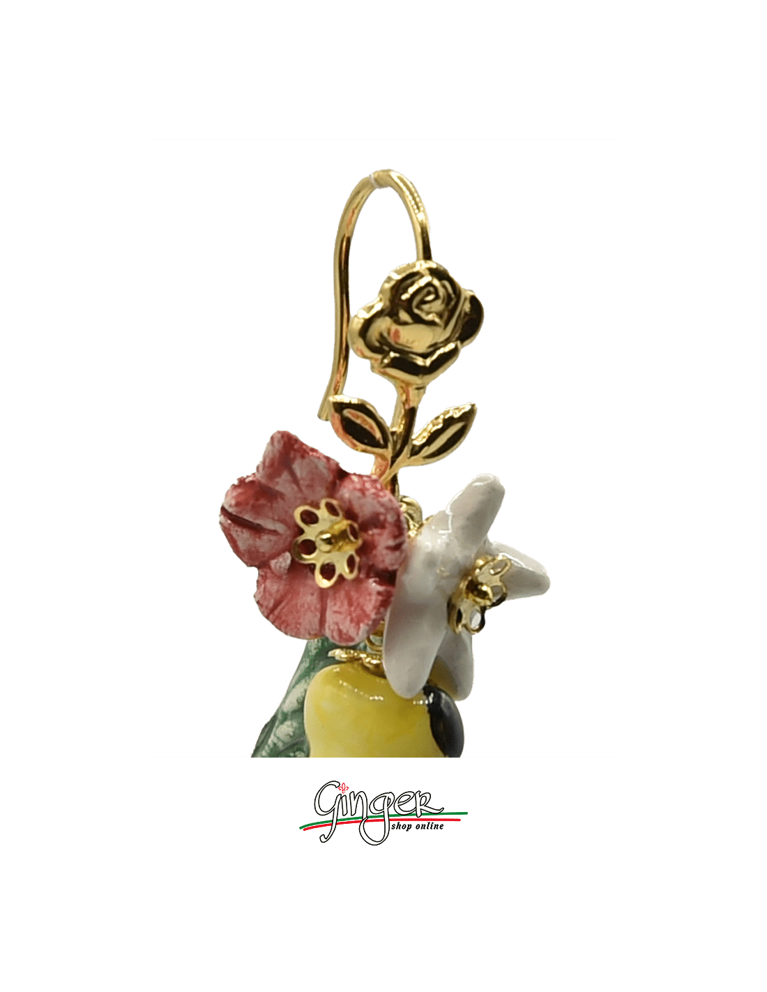 Orecchini foglie grandi in acciaio inox oro 18k - Lamù gioielli