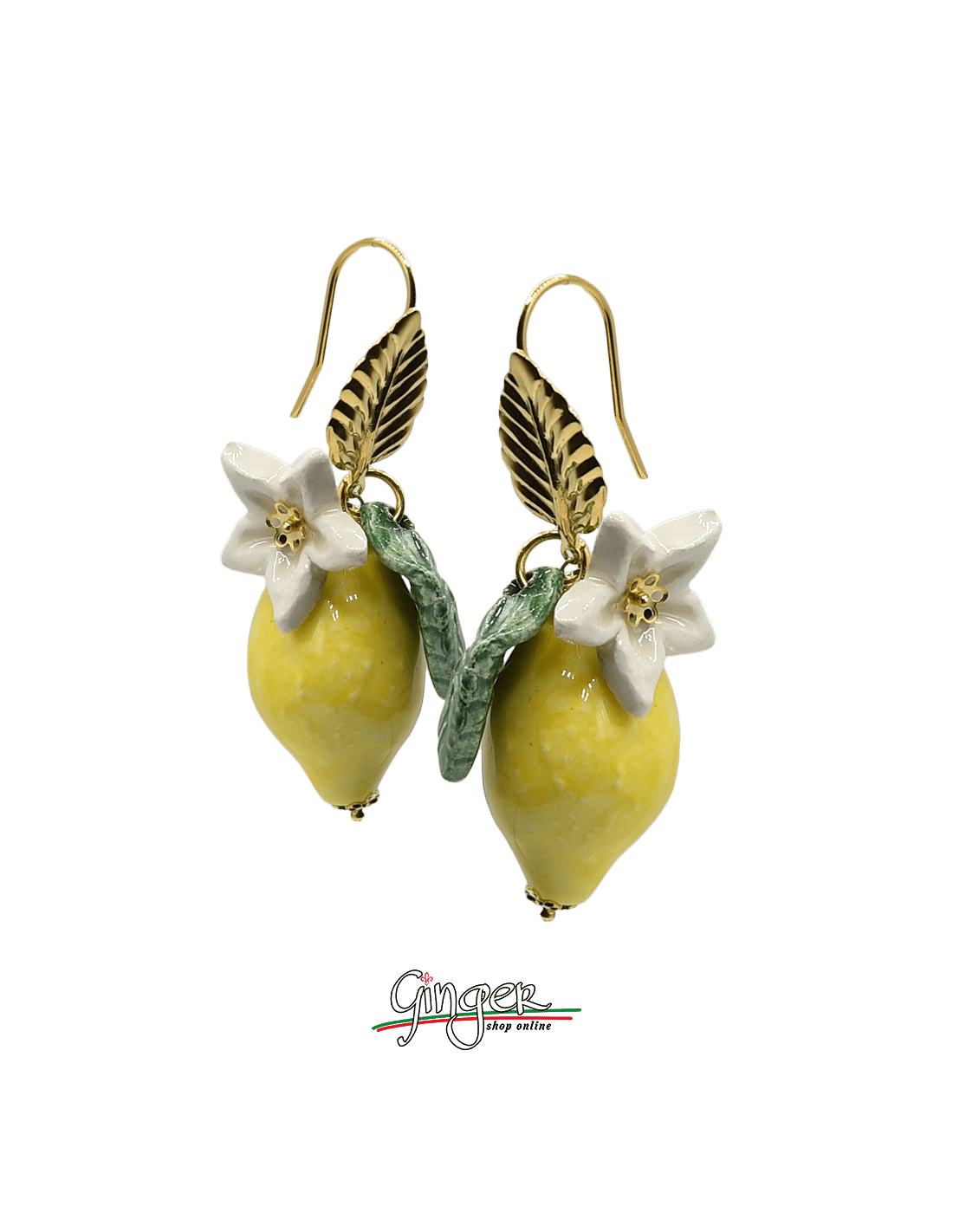 1 paio di orecchini pendenti al limone in resina dal Design creativo