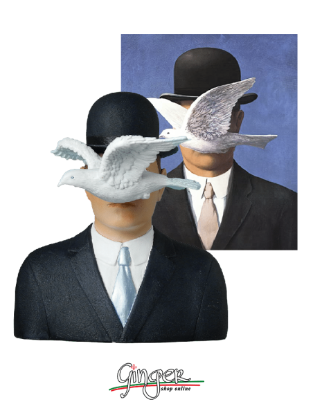 René Magritte: Uomo con la Bombetta - 16 cm