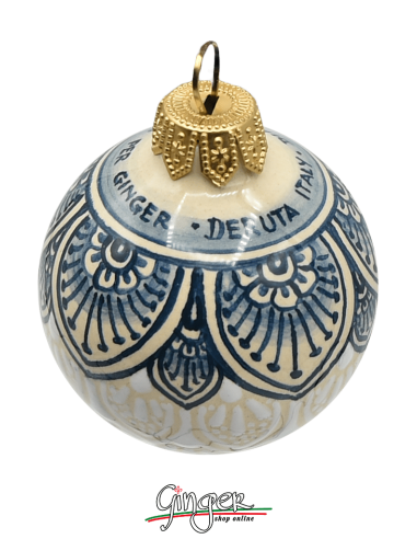 Palla di Natale in ceramica Terra d'Italia - 80 mm BL