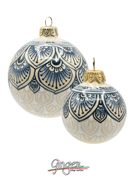 Palla di Natale in ceramica Terra d'Italia - 80 mm BL