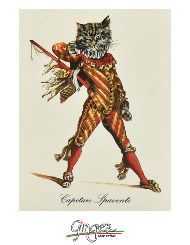 Personaggi Gatti ... famosi - Calamita in legno con disegni di gatti: Capitan Spavento