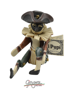 "i Pupi" Unique and collectible pieces: Italian Masks - height 13 cm (5.12") - Gianduia 2
