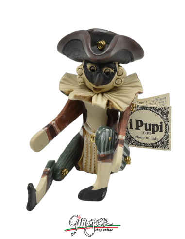 "i Pupi" Unique and collectible pieces: Italian Masks - height 13 cm (5.12") - Gianduia