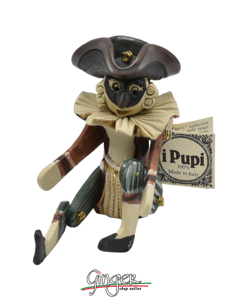 "i Pupi" Unique and collectible pieces: Italian Masks - height 13 cm (5.12") - Gianduia