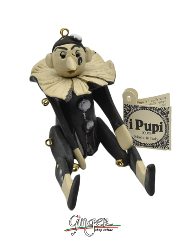 "i Pupi" Unique and collectible pieces: Italian Masks - height 13 cm (5.12") - Pierrot