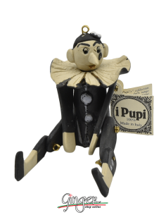 "i Pupi" Unique and collectible pieces: Italian Masks - height 13 cm (5.12") - Pierrot
