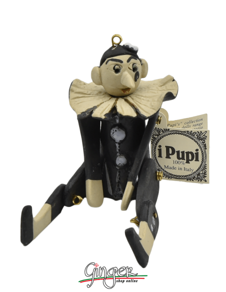 "i Pupi" Unique and collectible pieces: Italian Masks - height 13 cm (5.12") - Pierrot