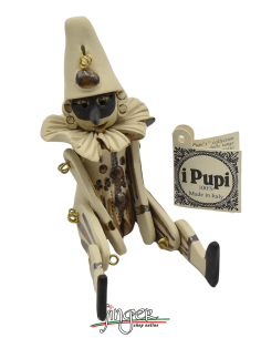 "i Pupi" Unique and collectible pieces: Italian Masks - height 13 cm (5.12") - Pulcinella 2