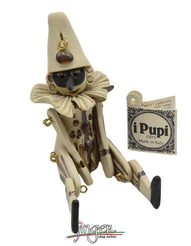"i Pupi" Unique and collectible pieces: Italian Masks - height 13 cm (5.12") - Pulcinella