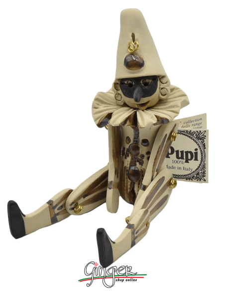 "i Pupi" Unique and collectible pieces: Italian Masks - height 13 cm (5.12") - Pulcinella