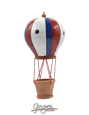 Ceramic Hot Air Balloon - diameter 9 cm (3.54") height 17 cm (6.70") - M7639