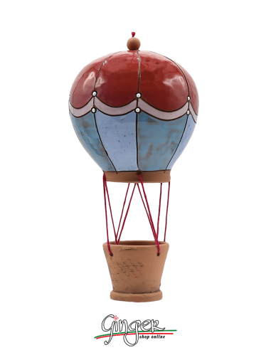 Ceramic Hot Air Balloon - diameter 9 cm (3.54") height 17 cm (6.70") - M7640