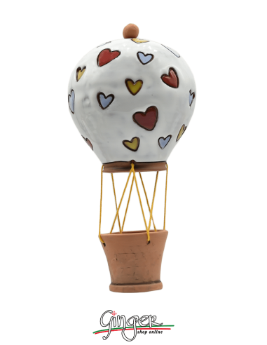 Ceramic Hot Air Balloon - diameter 9 cm (3.54") height 17 cm (6.70") - M7645