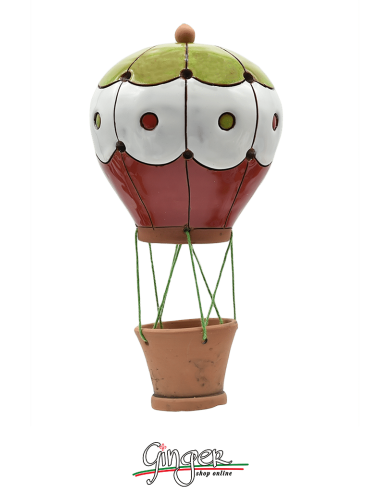 Ceramic Hot Air Balloon - diameter 9 cm (3.54") height 17 cm (6.70") - M7652