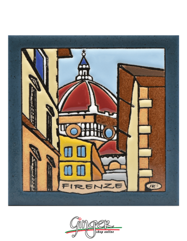 "Hand painted and glazed ceramic tile"  - Florence: the Dome (4.33x4.33 in.)