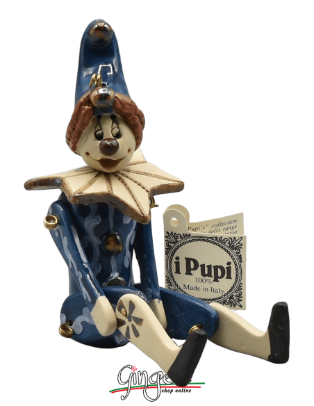 "i Pupi" Unique and collectible pieces: Italian Masks - height 13 cm (5.12") - Clown