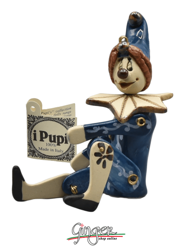 "i Pupi" Unique and collectible pieces: Italian Masks - height 13 cm (5.12") - Clown