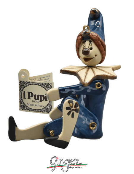 "i Pupi" Unique and collectible pieces: Italian Masks - height 13 cm (5.12") - Clown
