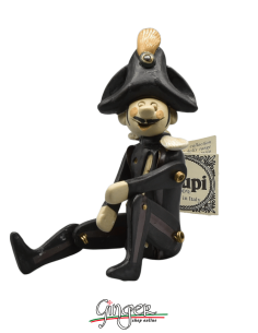 "i Pupi" Unique and collectible pieces: Italian Masks - height 13 cm (5.12") - Gendarme