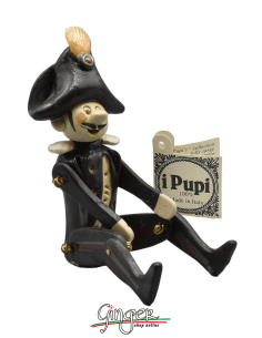"i Pupi" Unique and collectible pieces: Italian Masks - height 13 cm (5.12") - Gendarme 2