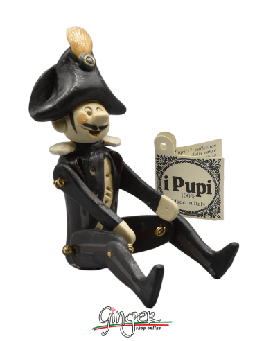 "i Pupi" Unique and collectible pieces: Italian Masks - height 13 cm (5.12") - Gendarme