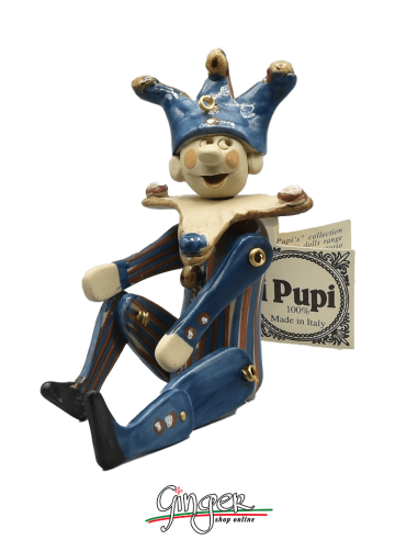 "i Pupi" Unique and collectible pieces: Italian Masks - height 13 cm (5.12") - Jolly