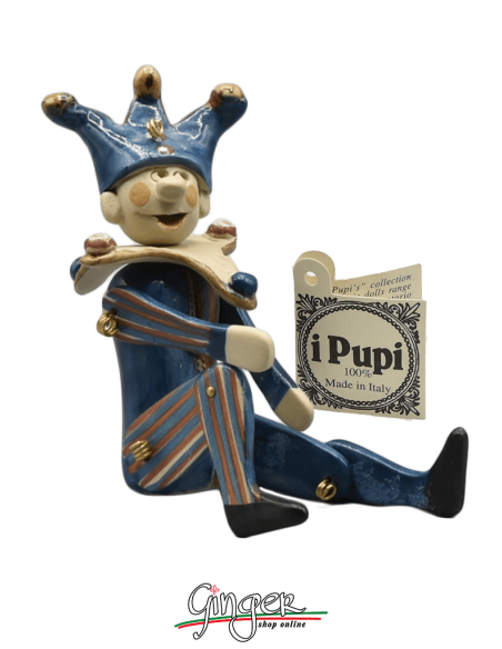 "i Pupi" Unique and collectible pieces: Italian Masks - height 13 cm (5.12") - Jolly