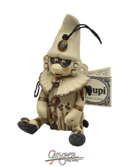 "i Pupi" Unique and collectible pieces: Italian Masks - 7 cm (2.76") - Pulcinella
