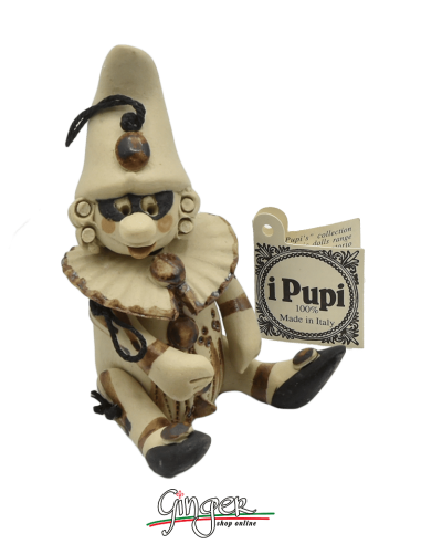 "i Pupi" Unique and collectible pieces: Italian Masks - 7 cm (2.76") - Pulcinella