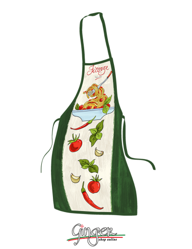 Viterbo Biancheria Set 12 Grembiuli Da Cucina 'La Pasta In Italia': 6 Rossi E 6 Blu, 60x82cm, Souvenir