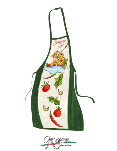 "New" Kitchen apron with draw of spaghetti with tomato sauce ... in Florence - GR1411
