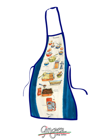 Kitchen apron - Tiramisu with illustrated recipe - GR_Tiramisu