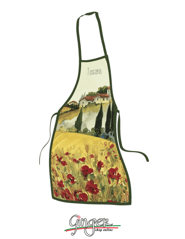 Kitchen apron with drawings of Tuscan Landscapes - GR1168