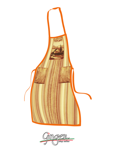 Kitchen apron with drawings of Tuscan Landscapes - GR1308