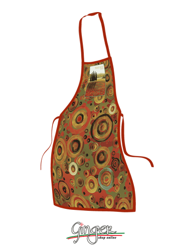 "New" Kitchen apron with drawings of Tuscan Landscapes - GR1314a